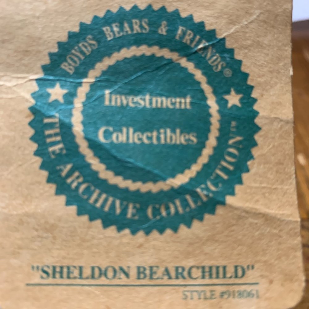 Boyds "Sheldon Bearchild" with tags - Picture 5 of 5